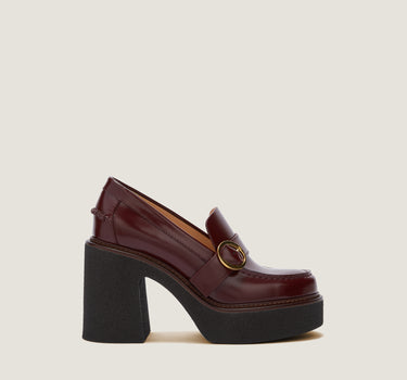 Gabriella Burgundy Leather Platform Loafer