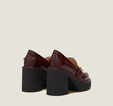 Gabriella Burgundy Leather Platform Loafer