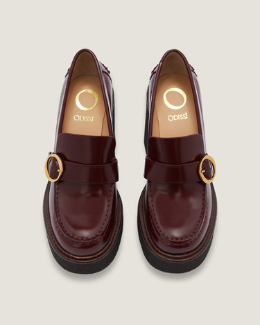 Gabriella Burgundy Leather Platform Loafer - Odissì - 4