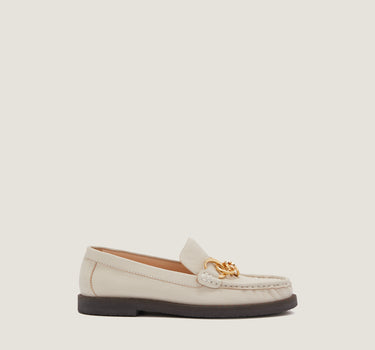 Jane White Grainy Goat Leather Loafer