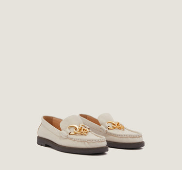 Jane White Grainy Goat Leather Loafer