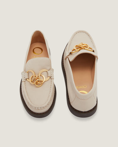 Jane White Grainy Goat Leather Loafer - Odissì - 3