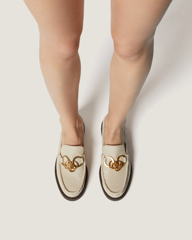 Jane White Grainy Goat Leather Loafer - Odissì - 5