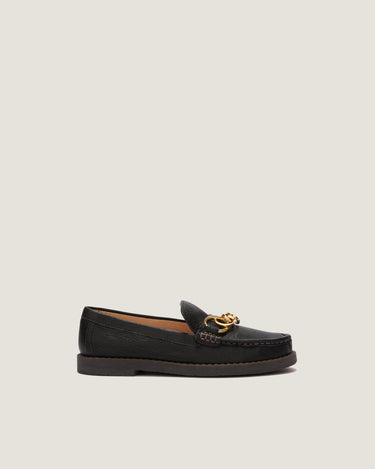 Jane Black Grainy Goat Leather Loafer - Odissì