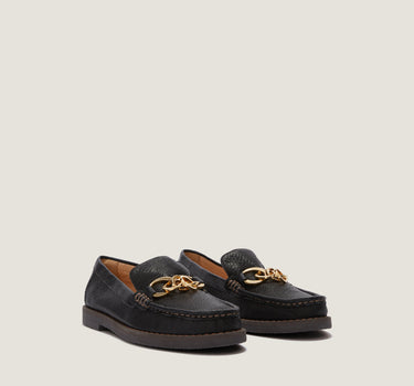 Jane Black Grainy Goat Leather Loafer