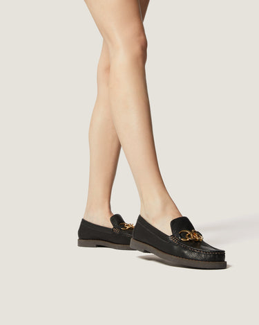 Jane Black Grainy Goat Leather Loafer - Odissì - 5