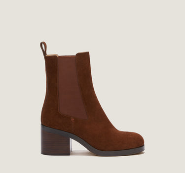 Grace Dark Brown Leather Chelsea Bootie