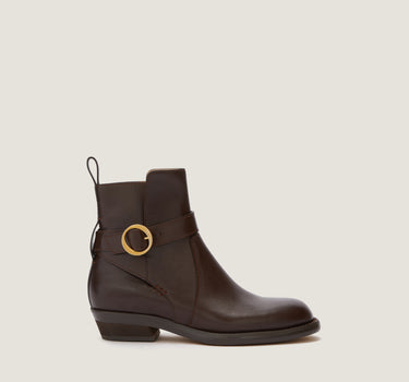 Ornella Dark Brown Leather Bootie