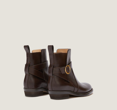 Ornella Dark Brown Leather Bootie