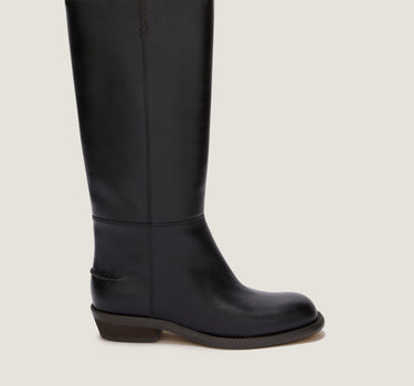 Emilie Black Leather Riding Boot