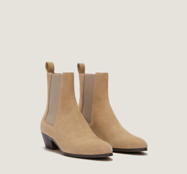 Ella Natural Suede Leather Bootie