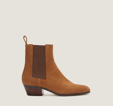 Ella Tan Suede Leather Bootie