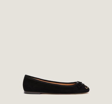 Lou Black Suede Leather Ballerina