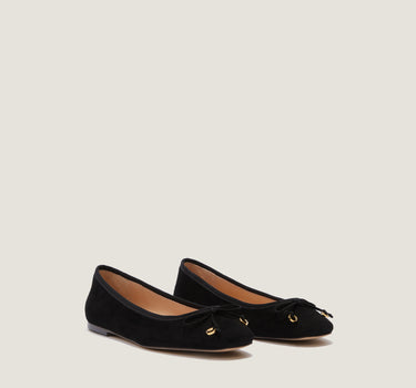 Lou Black Suede Leather Ballerina