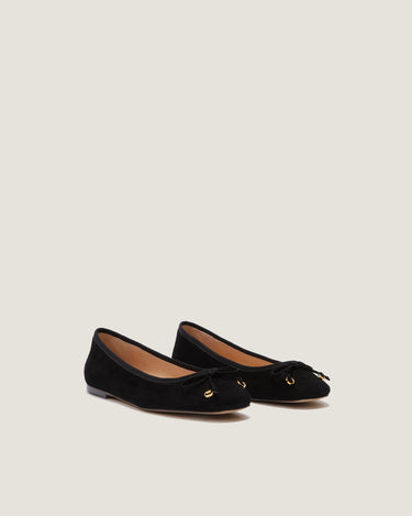 Lou Black Suede Leather Ballerina - Odissì - 2