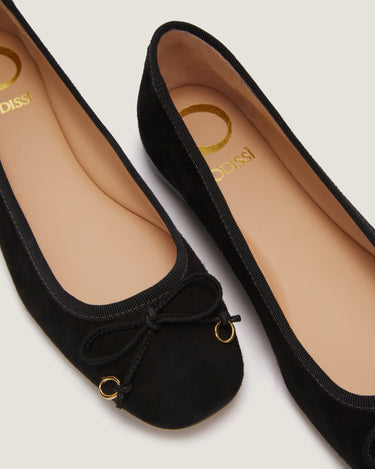 Lou Black Suede Leather Ballerina - Odissì - 3