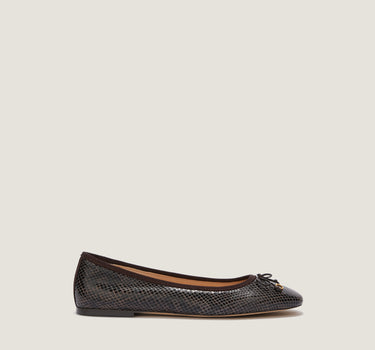 Lou Brown Python-effect Leather Ballerina