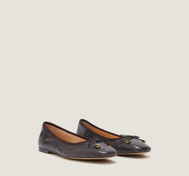 Lou Brown Python-effect Leather Ballerina