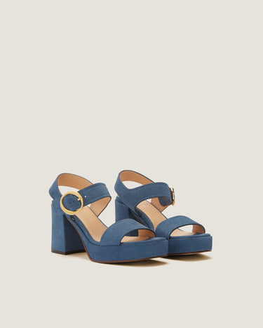 Brianne Jeans Suede Leather Platform Sandal - Odissì - 2