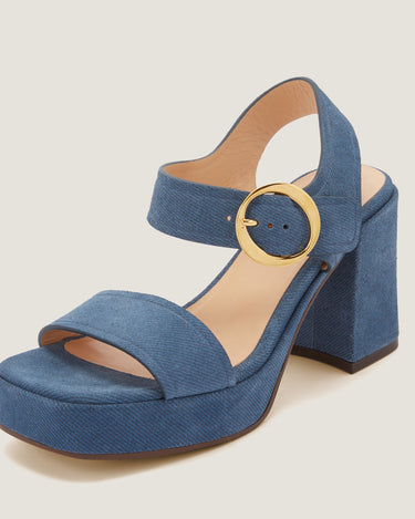 Brianne Jeans Suede Leather Platform Sandal - Odissì - 3