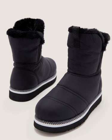 Rose Black Nylon Faux-Fur Lined Winter Boot - Odissì - 3