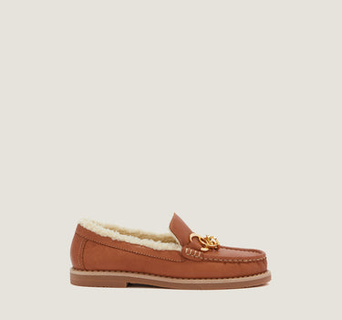 Jane Tan Faux-Fur Grainy Goat Leather Loafer