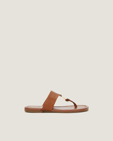 Olivia Tan Leather Thong Sandal - Odissì