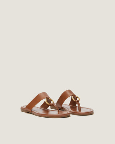 Olivia Tan Leather Thong Sandal - Odissì - 2