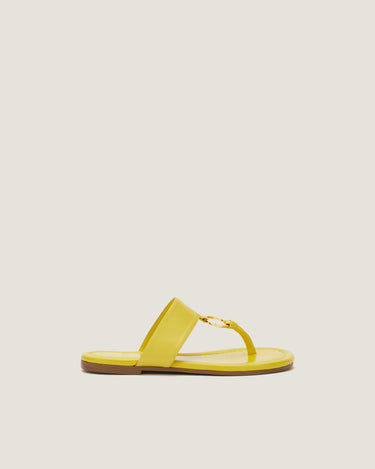 Olivia Yellow Leather Thong Sandal - Odissì