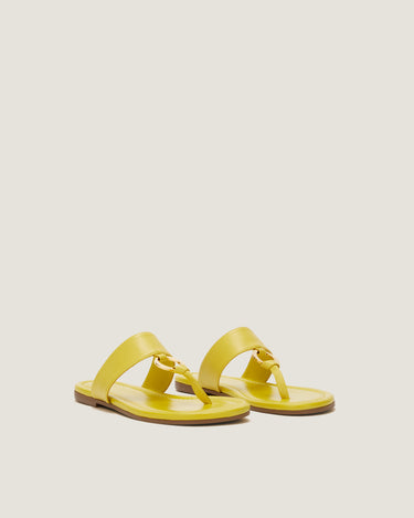 Olivia Yellow Leather Thong Sandal - Odissì - 2