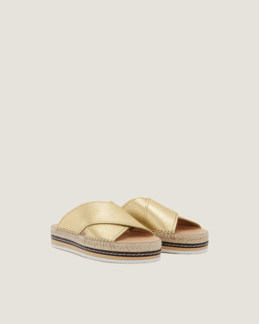 Lily Gold Leather Criss Cross Espadrille - Odissì - 2