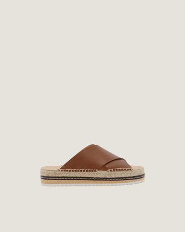 Lily Tan Leather Criss Cross Espadrille - Odissì