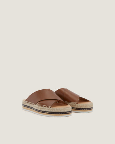 Lily Tan Leather Criss Cross Espadrille - Odissì - 2