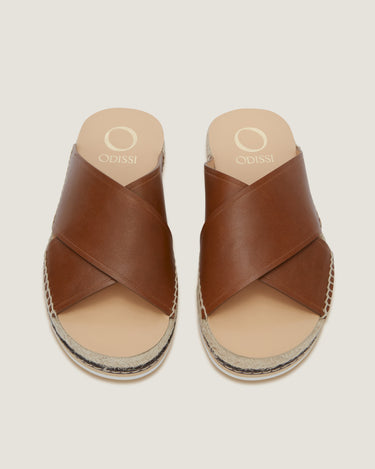 Lily Tan Leather Criss Cross Espadrille - Odissì - 4