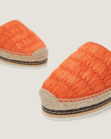 Lily Orange Raffia Flat Espadrille - Odissì - 3