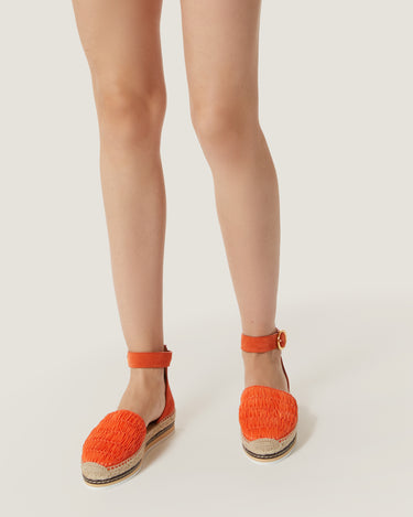 Lily Orange Raffia Flat Espadrille - Odissì - 5