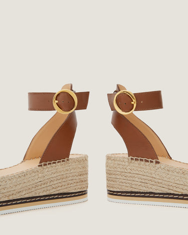 Lily Tan Leather Mid Wedge Espadrille - Odissì - 3