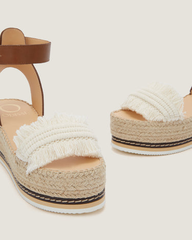 Lily Natural Cotton Fringes Mid Wedge Espadrille - Odissì - 3