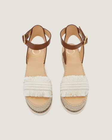 Lily Natural Cotton Fringes Mid Wedge Espadrille - Odissì - 4