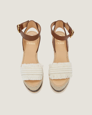 Lily Natural Cotton Fringes High Wedge Espadrille - Odissì - 4