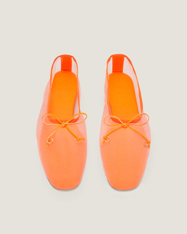 Louise Orange Fabric Mesh Ballerina - Odissì - 4