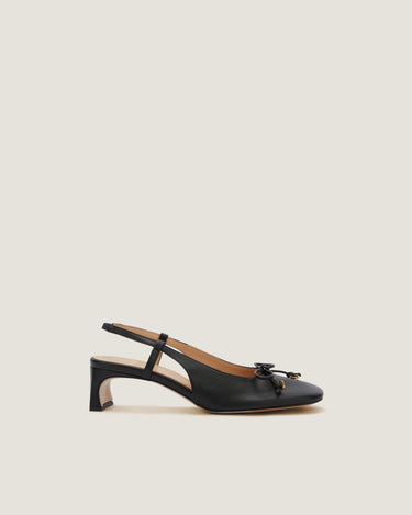 Alice Black Leather Slingback - Odissì