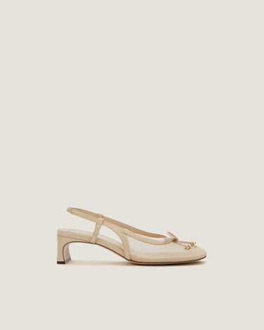 Alice Natural Fabric Mesh Slingback - Odissì