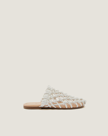 Nour White Soft Braided Slipper - Odissì