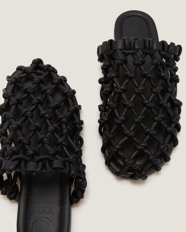 Nour Black Soft Braided Slipper - Odissì - 3