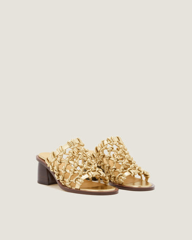 Nour Gold Soft Braided Heel Sandal - Odissì - 2